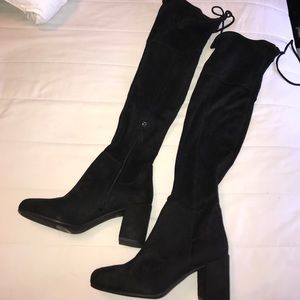 Franco Sarto Suede Lace Up Over the Knee boots